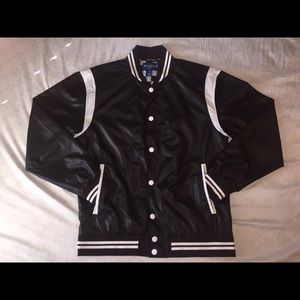 Satin Varsity Bomber Jacket